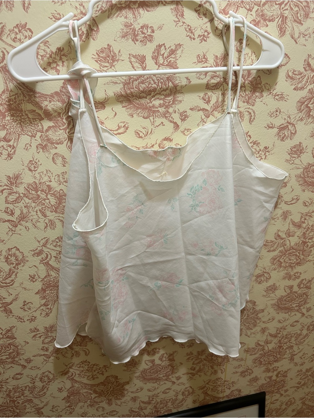 90s White Floral Pajama Set